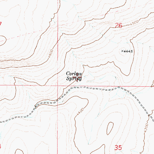 Topographic Map of Corless Spring, OR