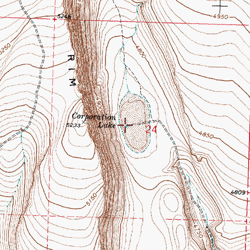 Topographic Map of Corporation Lake, OR