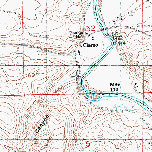 Topographic Map of Corral Canyon, OR