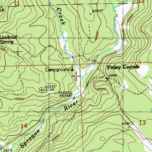 Topographic Map of Corral Creek, OR