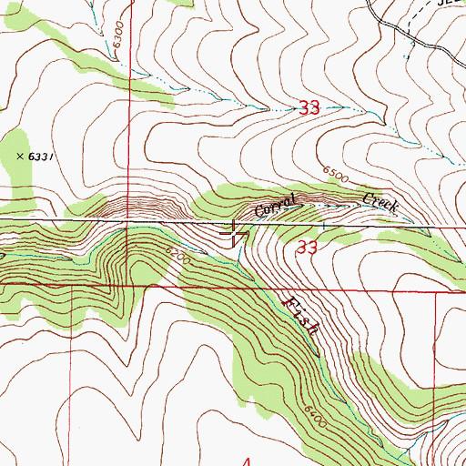 Topographic Map of Corral Creek, OR