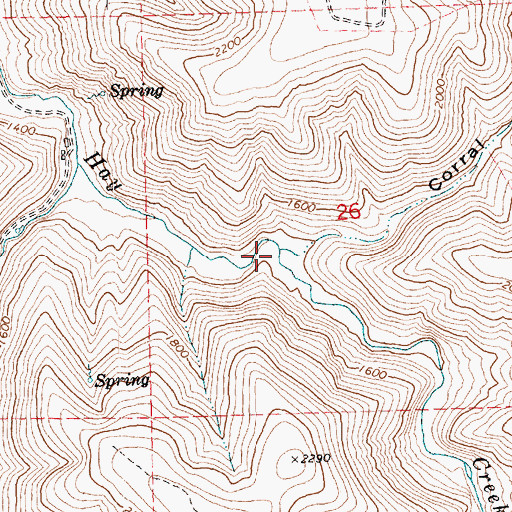 Topographic Map of Corral Hollow, OR