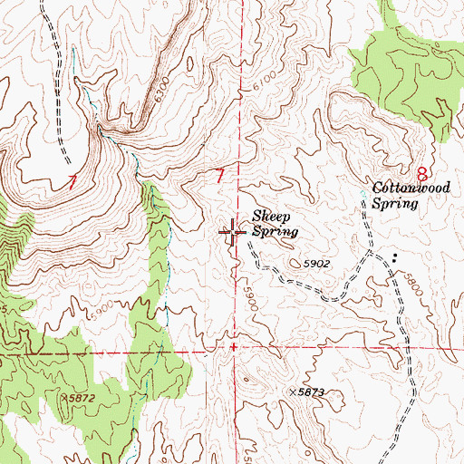 Topographic Map of Sheep Spring, AZ