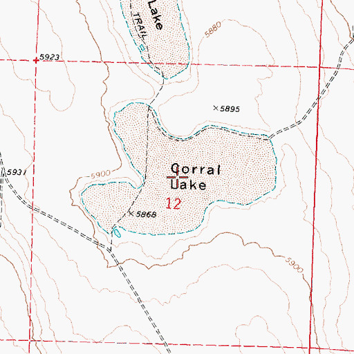 Topographic Map of Corral Lake, OR