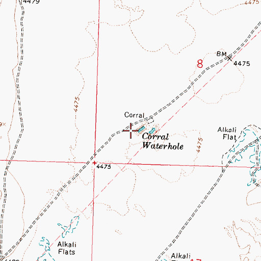Topographic Map of Corral Waterhole, OR