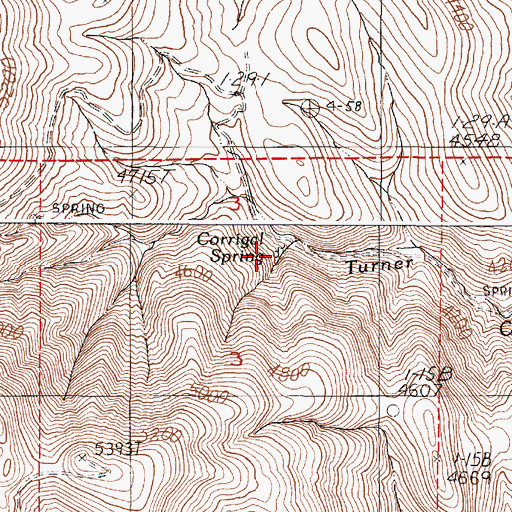 Topographic Map of Corrigal Spring, OR
