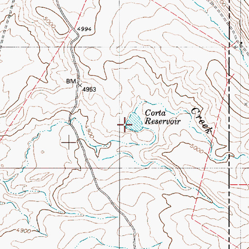 Topographic Map of Corta Reservoir, OR