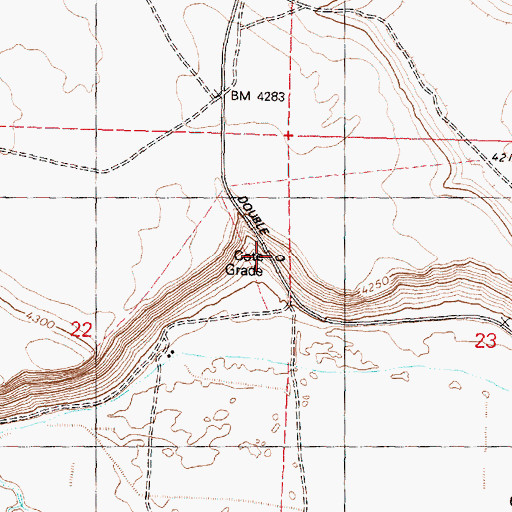 Topographic Map of Cote Grade, OR
