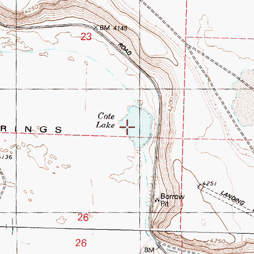 Topographic Map of Cote Lake, OR