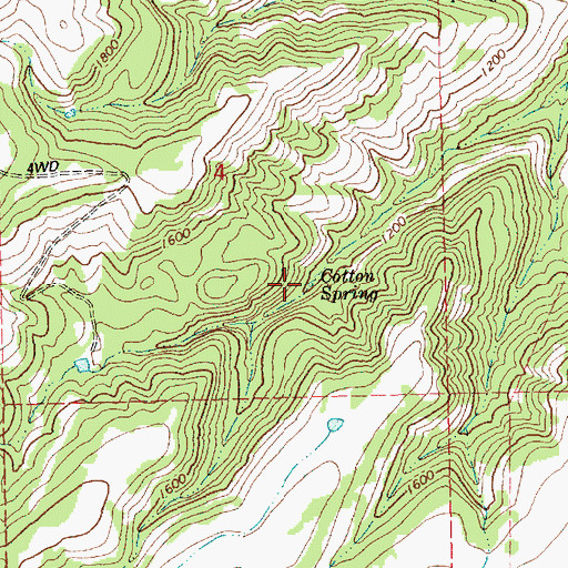 Topographic Map of Cotton Spring, OR