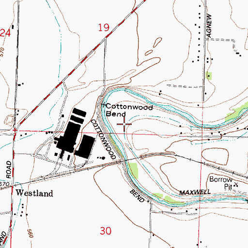 Topographic Map of Cottonwood Bend, OR