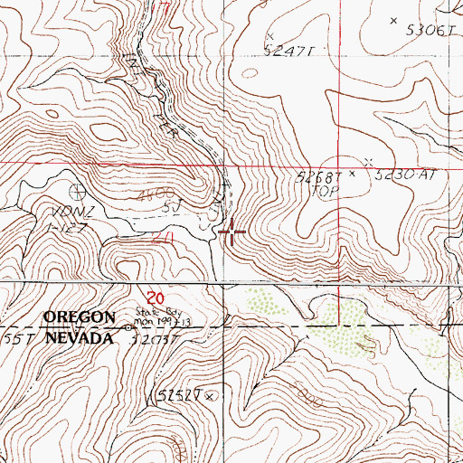 Topographic Map of Cottonwood Creek, OR