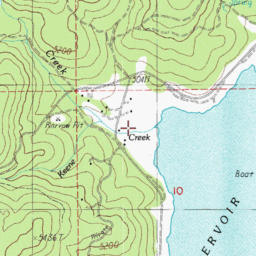 Topographic Map of Cottonwood Creek, OR
