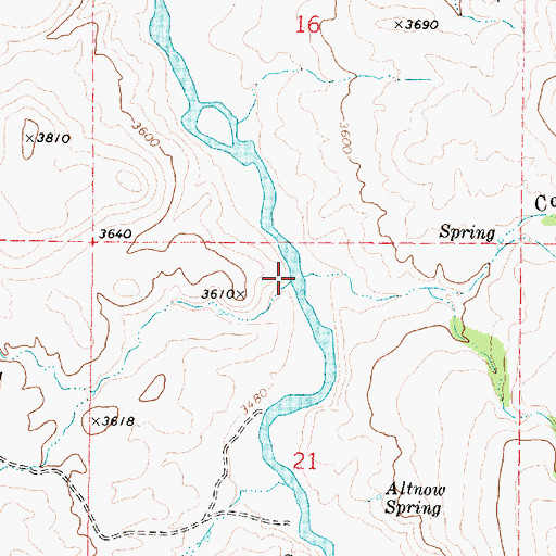 Topographic Map of Cottonwood Creek, OR