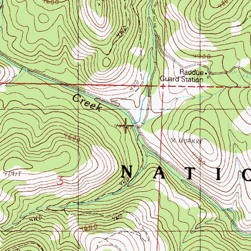 Topographic Map of Cottonwood Creek, OR