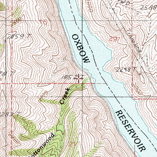 Topographic Map of Cottonwood Creek, OR