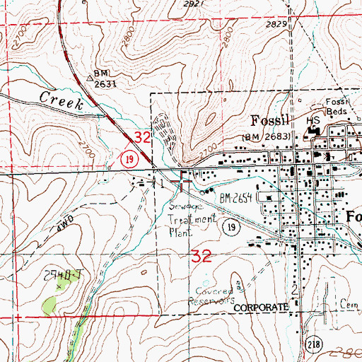 Topographic Map of Cottonwood Creek, OR