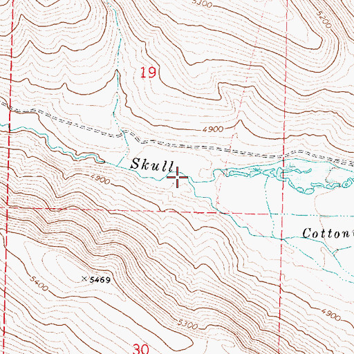 Topographic Map of Cottonwood Creek, OR