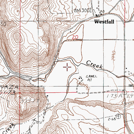 Topographic Map of Cottonwood Creek, OR
