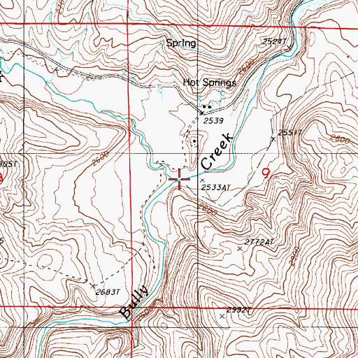 Topographic Map of Cottonwood Creek, OR