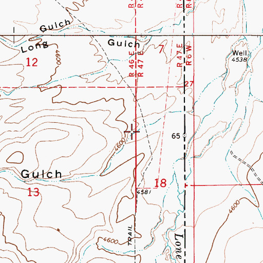 Topographic Map of Cottonwood Gulch, OR