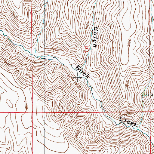 Topographic Map of Cottonwood Gulch, OR