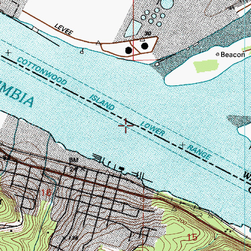 Topographic Map of Cottonwood Island Lower Range, OR