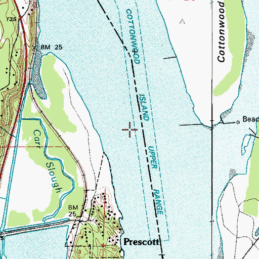 Topographic Map of Cottonwood Island Upper Range, OR