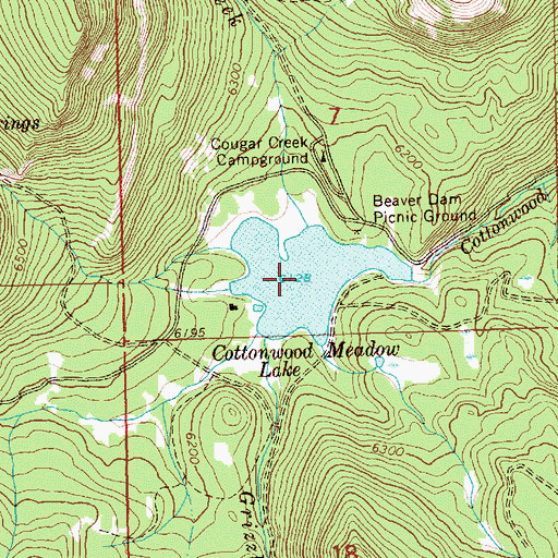 Topographic Map of Cottonwood Meadow Lake, OR