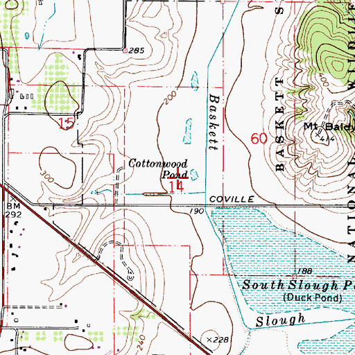 Topographic Map of Cottonwood Pond, OR
