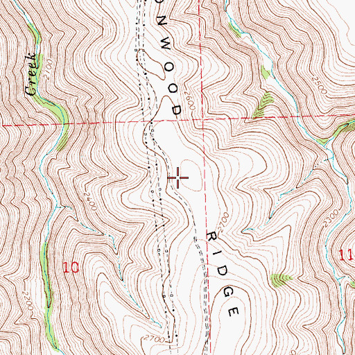 Topographic Map of Cottonwood Ridge, OR