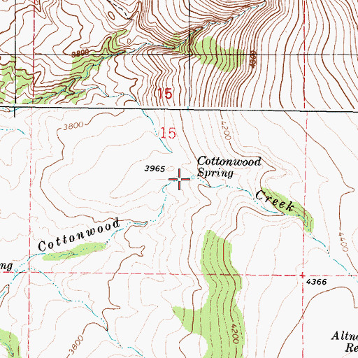 Topographic Map of Cottonwood Spring, OR