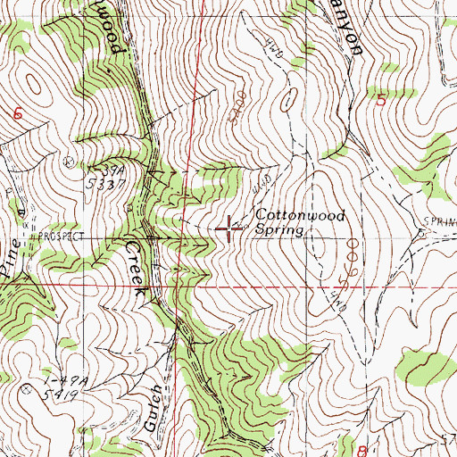 Topographic Map of Cottonwood Spring, OR