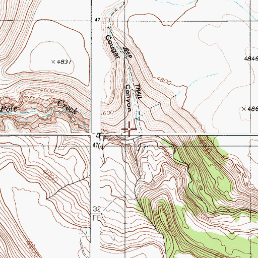 Topographic Map of Cougar Canyon, OR