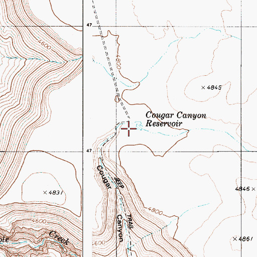 Topographic Map of Cougar Canyon Reservoir, OR
