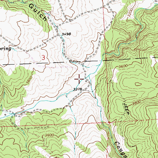 Topographic Map of Cougar Creek, OR