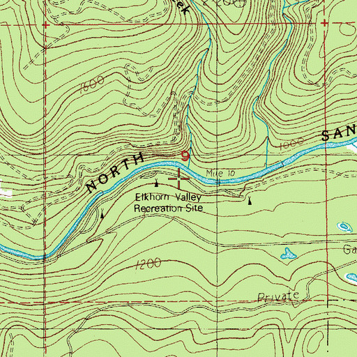 Topographic Map of Cougar Creek, OR