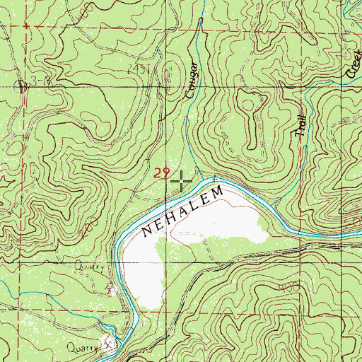 Topographic Map of Cougar Creek, OR
