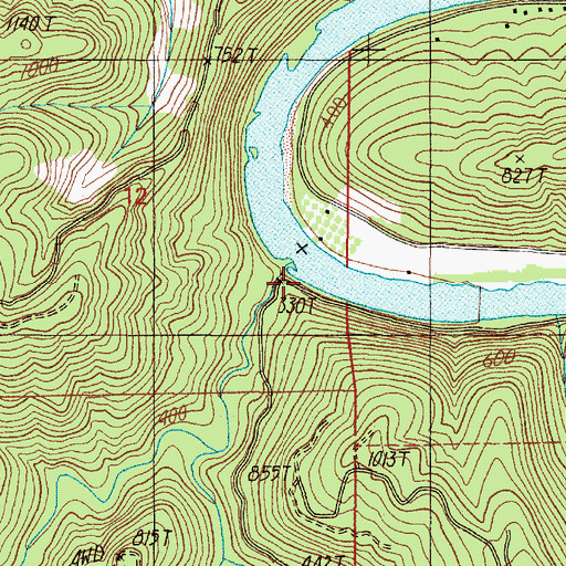 Topographic Map of Cougar Creek, OR