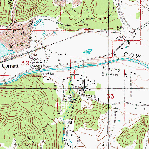 Topographic Map of Council Creek, OR