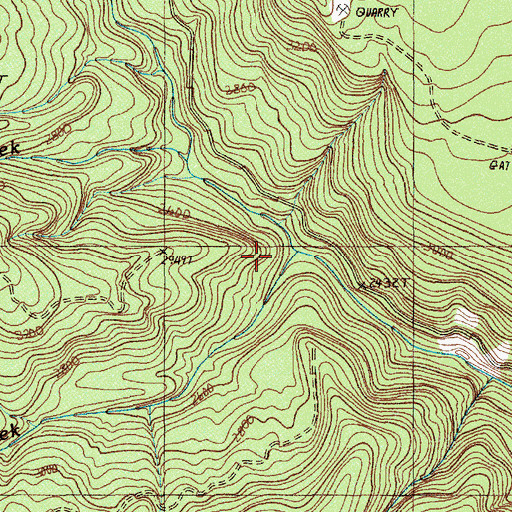 Topographic Map of County Creek, OR