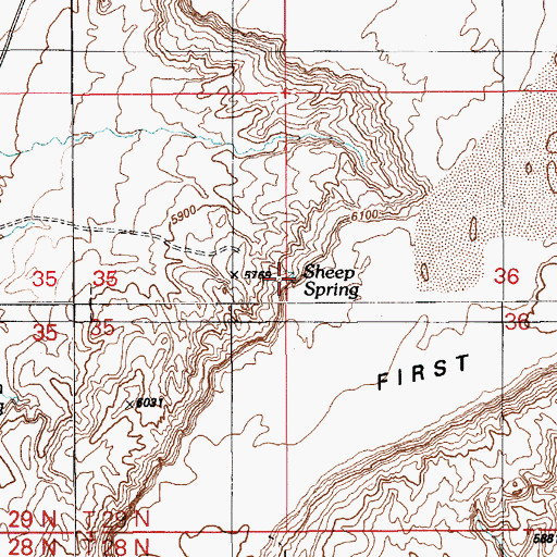 Topographic Map of Sheep Spring, AZ