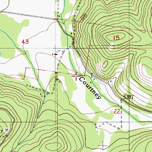 Topographic Map of Courtney Creek School (historical), OR