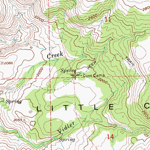 Topographic Map of Cove Camp, OR