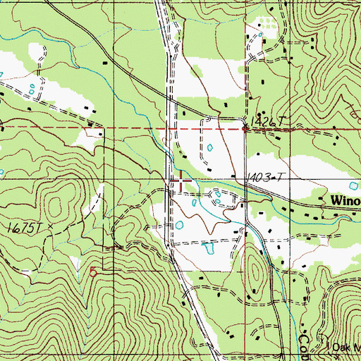 Topographic Map of Cove Creek, OR