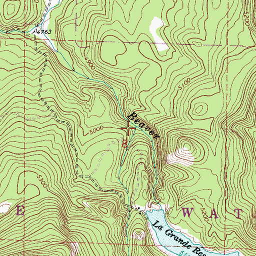 Topographic Map of Cove Creek, OR