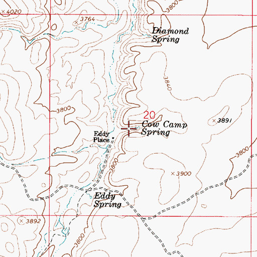 Topographic Map of Cow Camp Spring, OR