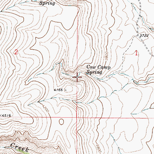 Topographic Map of Cow Camp Spring, OR