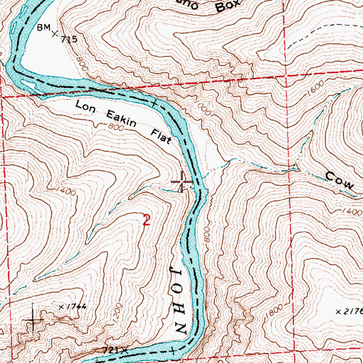 Topographic Map of Cow Canyon, OR