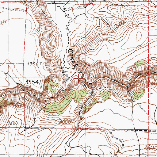 Topographic Map of Cow Creek, OR